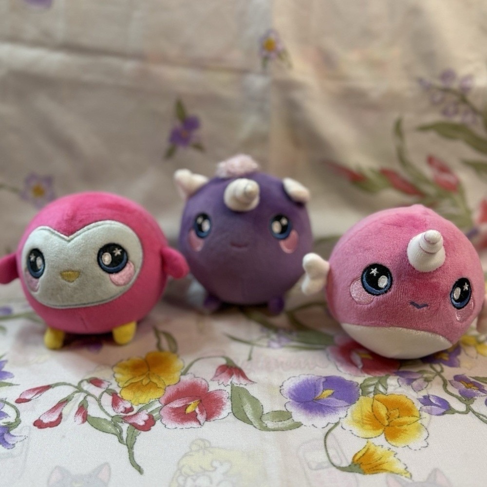 Squeezamals Mini Plush Lot Owl Ollie Unicorn Kate & Narwhal Narcissisa 4"